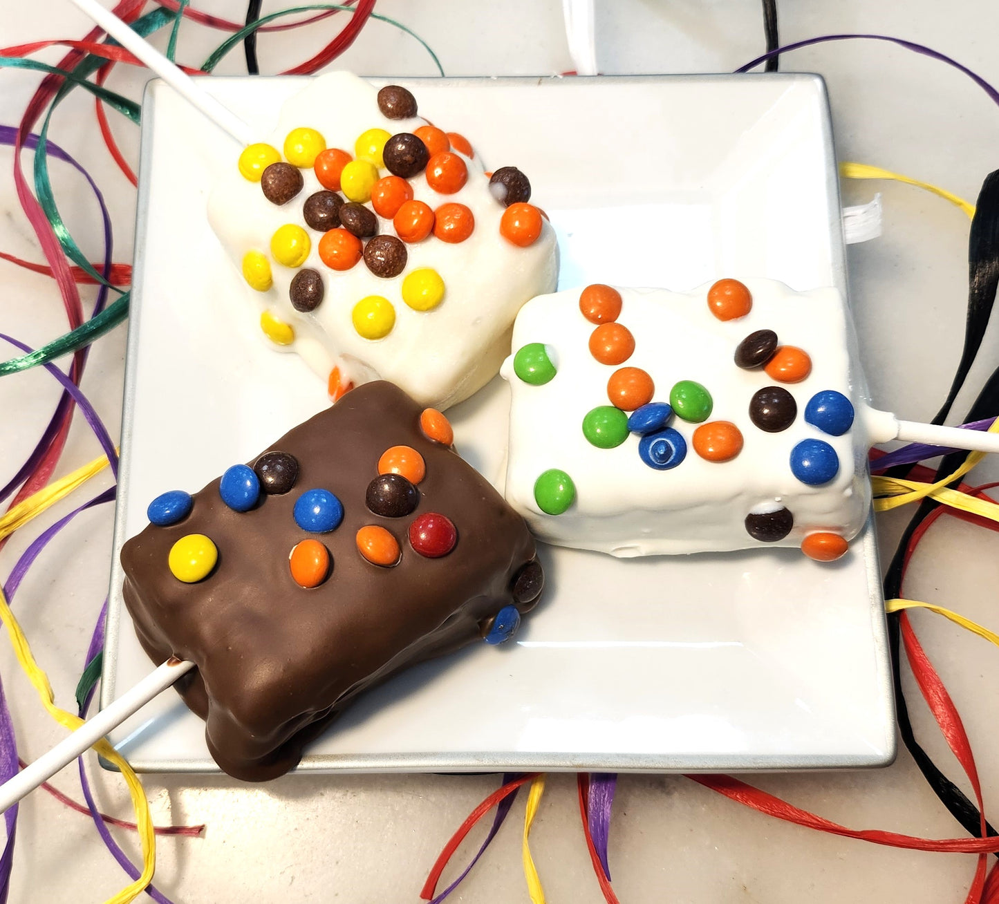 Giant White Chocolate M&M or Reese's Rice Krispy Treats