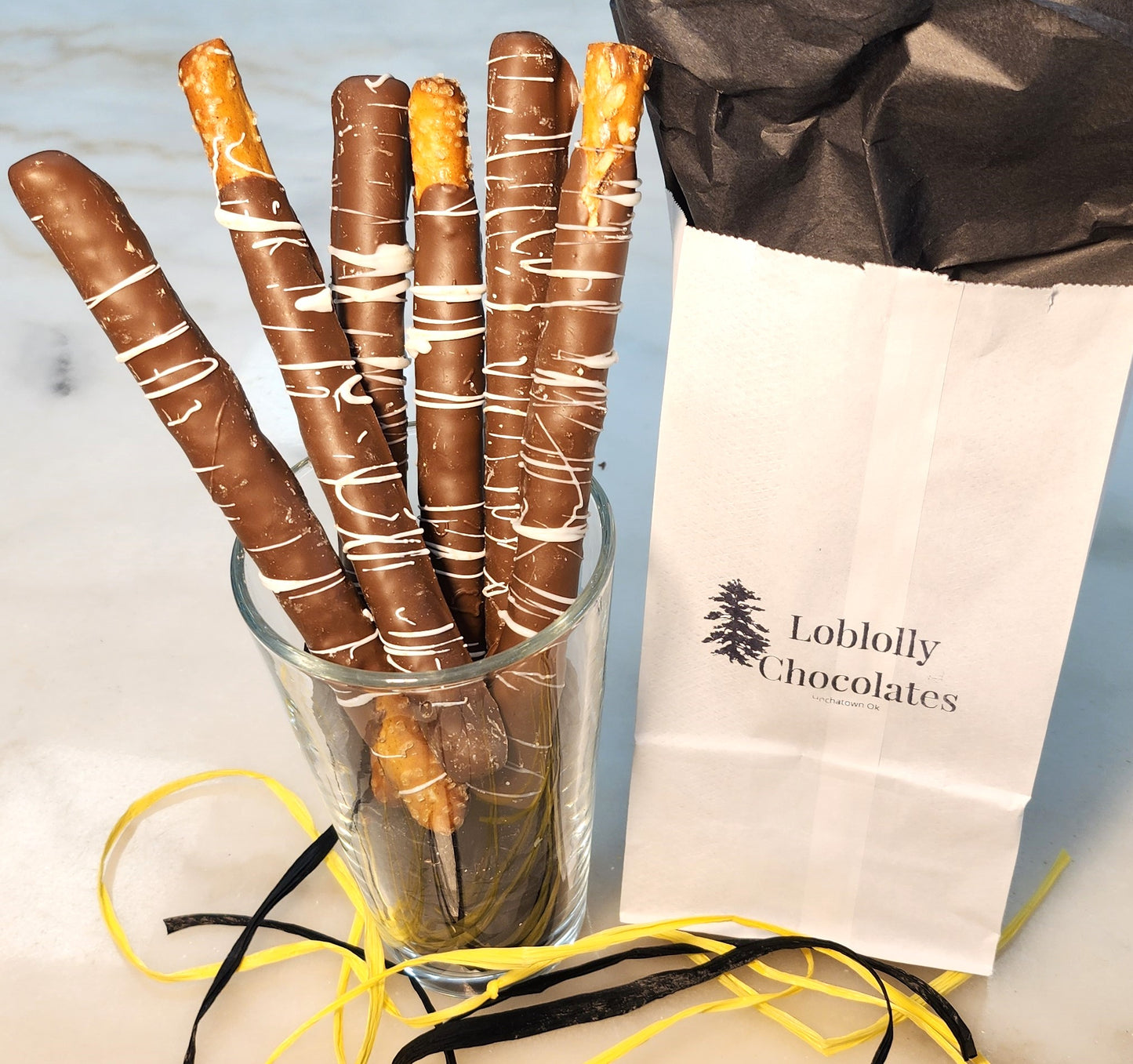Chocolate-Covered Pretzel Rods – Dark, Milk or White - 12