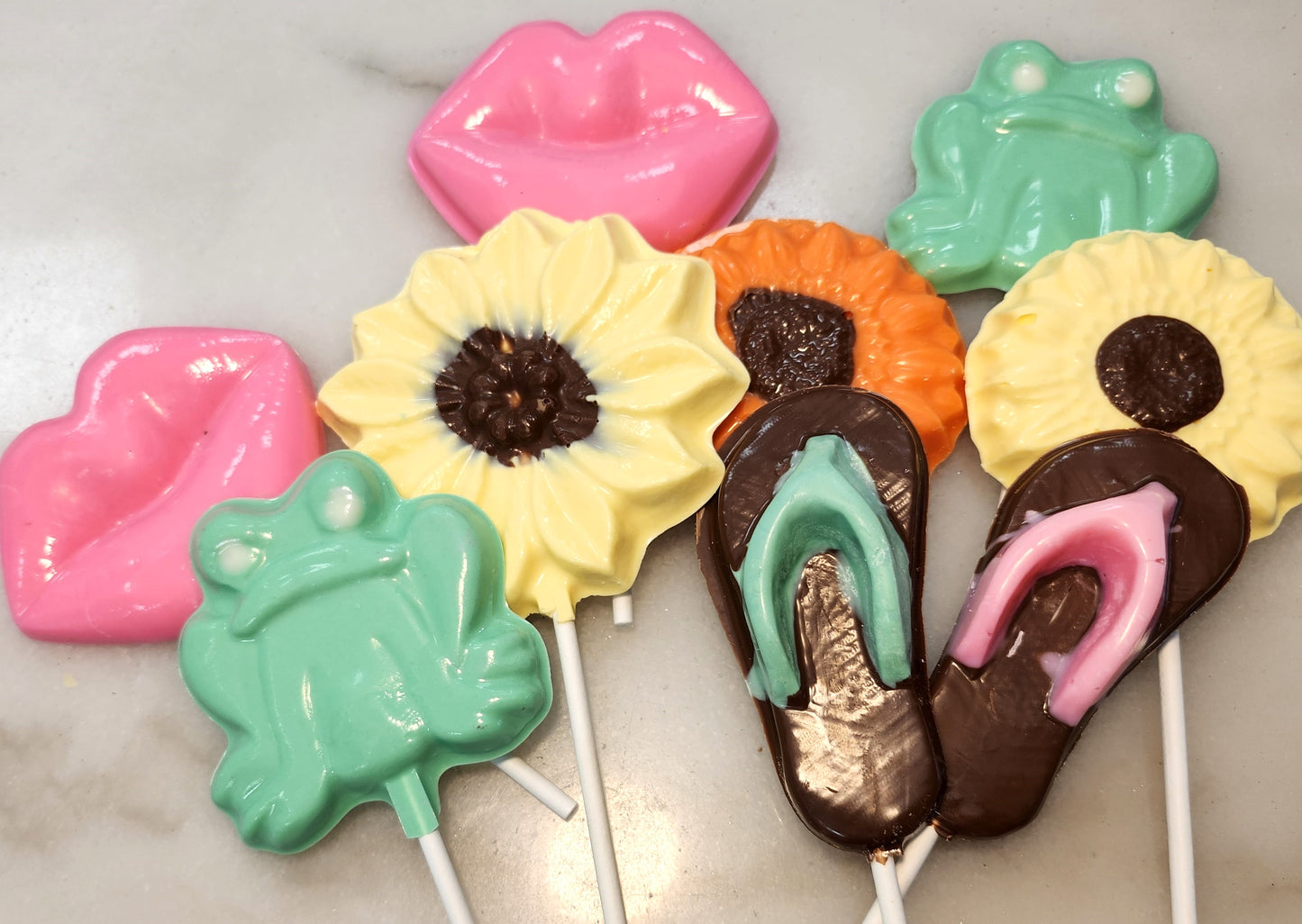 Seasonal Painted Lollipops - Fun Chocolate Shapes