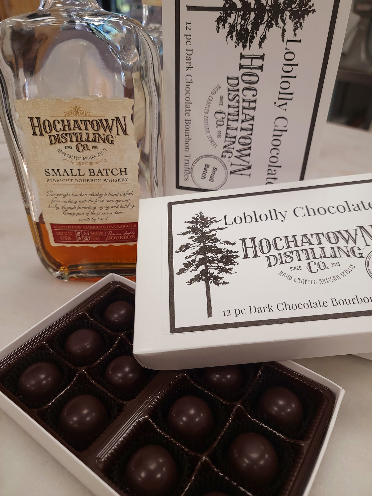 Small Batch Bourbon Dark Chocolate Truffles - Crafted with Hochatown Distilling Bourbon