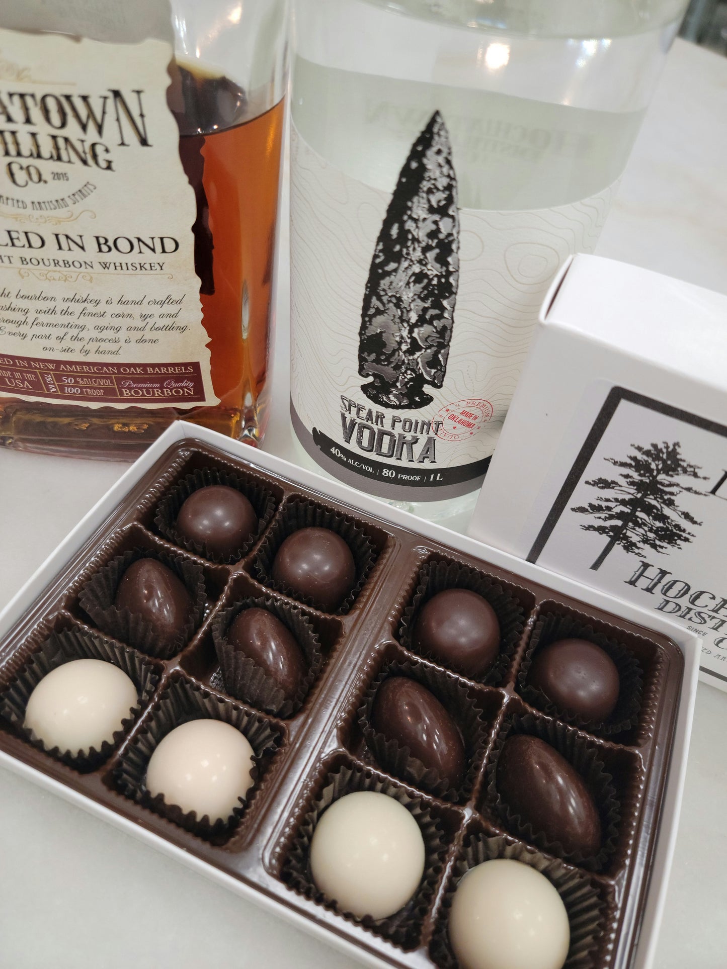 Artisanal Spirit Chocolate Truffle Assortment - Bourbon & Vodka Infused Flavors - 12