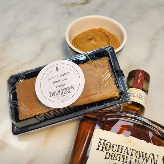 Peanut Butter Bourbon Fudge made with Hochatown Distilling Small Batch Bourbon