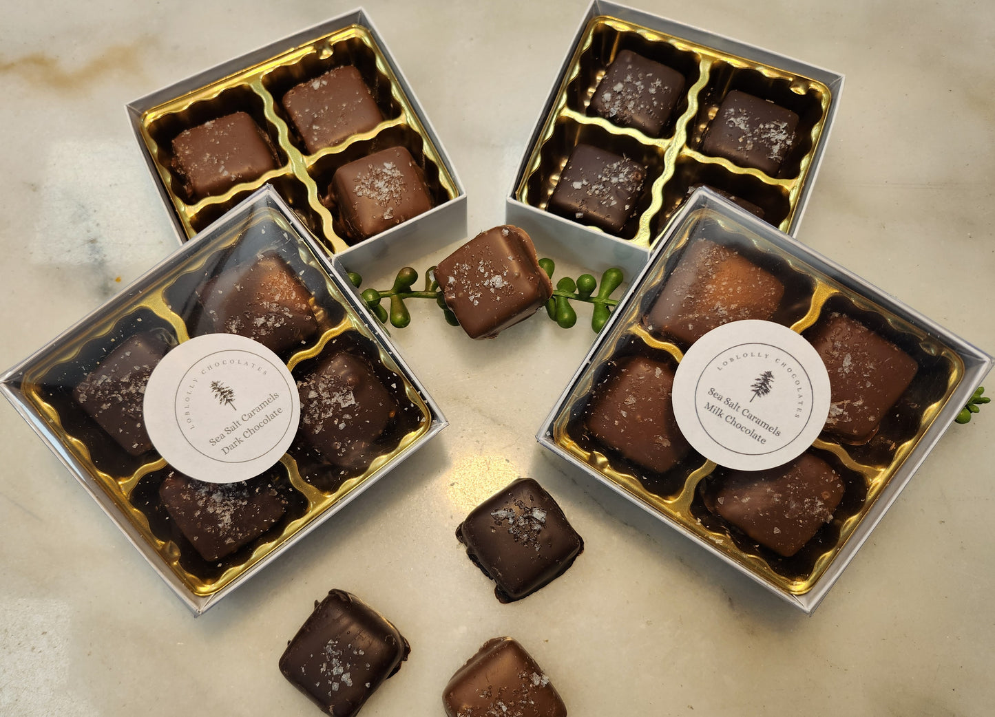 Luxurious Sea Salt Caramels 4- Piece Box