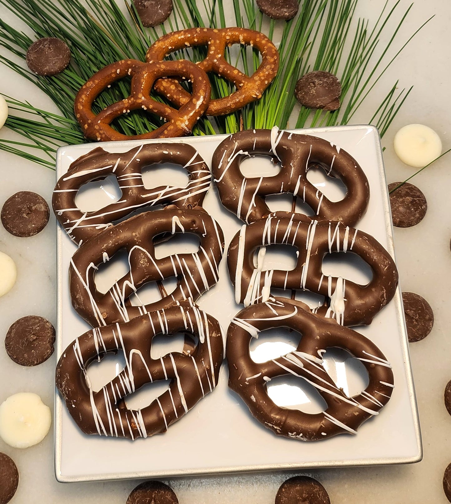 Chocolate-Covered Pretzel Twists –  Milk or White - 6