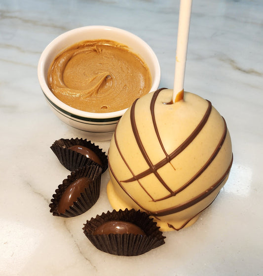 Tiger Butter Caramel Apple - A Striking Blend of Peanut Butter and Chocolate