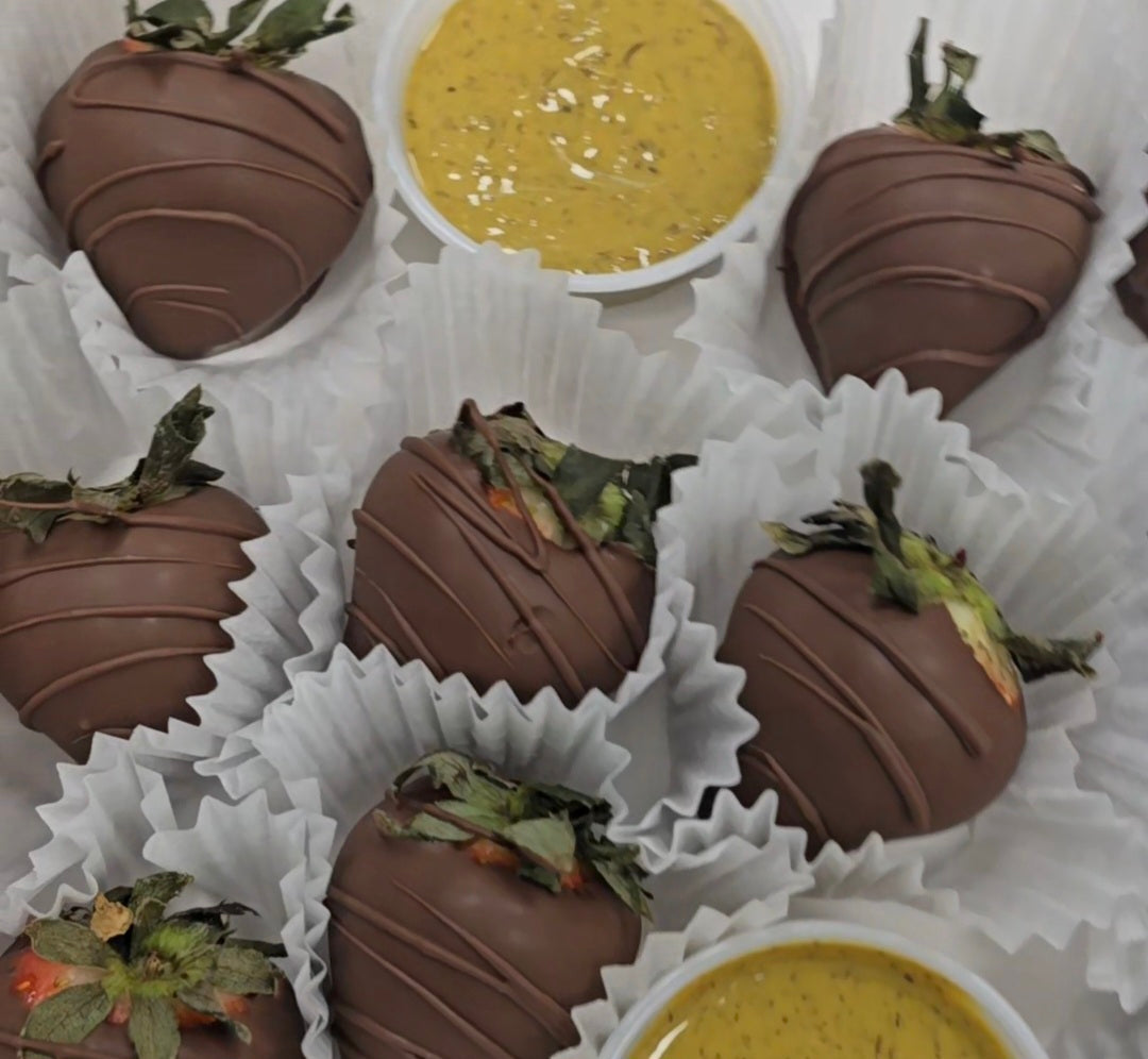 Pistachio Dubai Chocolate-Dipped Strawberries - Lucious Indulgence