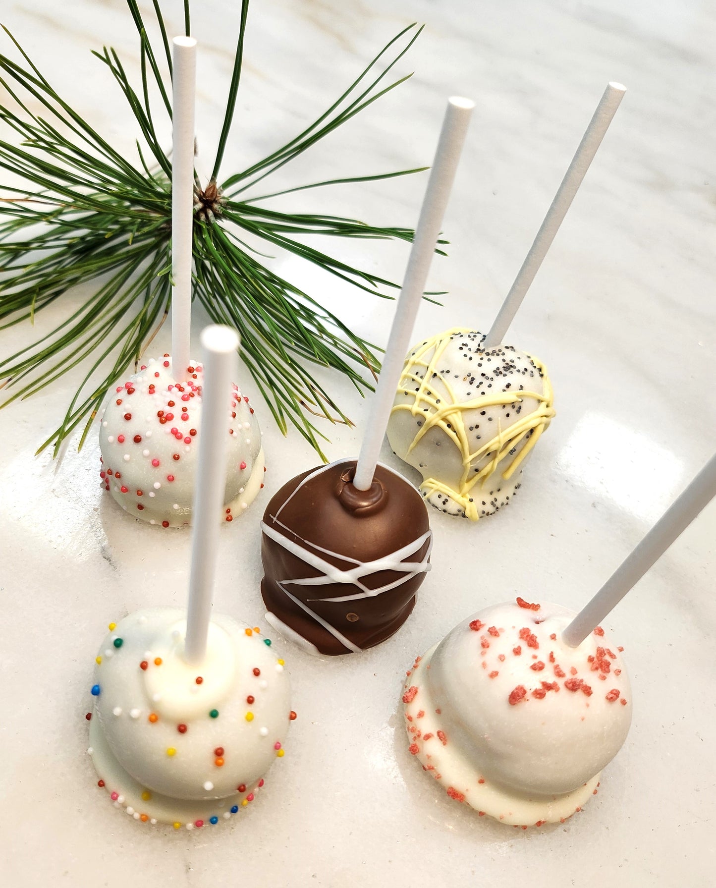 Cake Pops - Funfetti, Red Velvet, Chocolate, Strawberry Crunch & Lemon Poppyseed